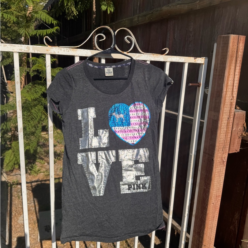 PINK Victoria's Secret Vintage Rhinestone Tee